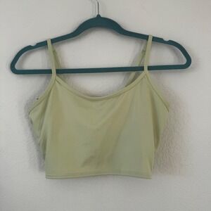 PINK ACTIVE‎ Light Green Ribbed Cami Sports Bra Crop Top Size S